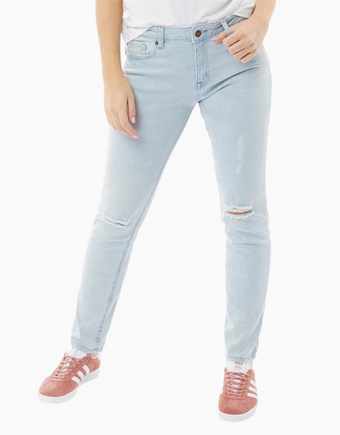 Women's BRAVE SOUL SERINA Womens Slim Fit Skinny Denim Jeans Casual Light Pant NEW - Blue - Size: 8
