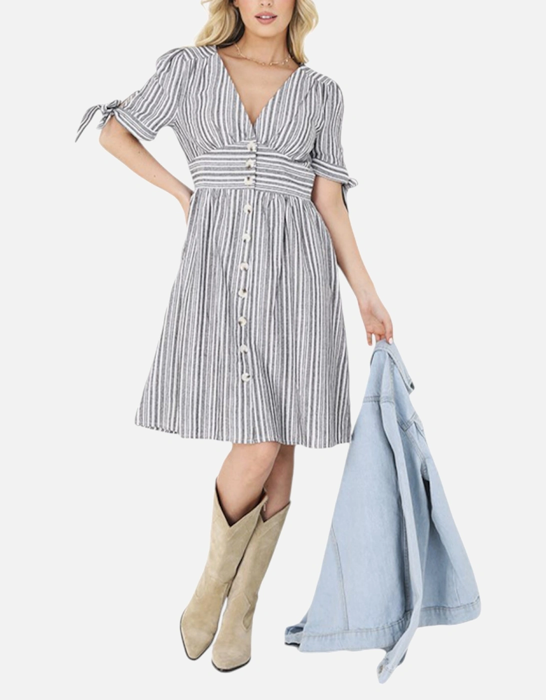 Brave Soul Women's BRAVE SOUL NICHOLA Womens Short Dress Casual Short Sleeve Ladies Midi Dress NEW - White