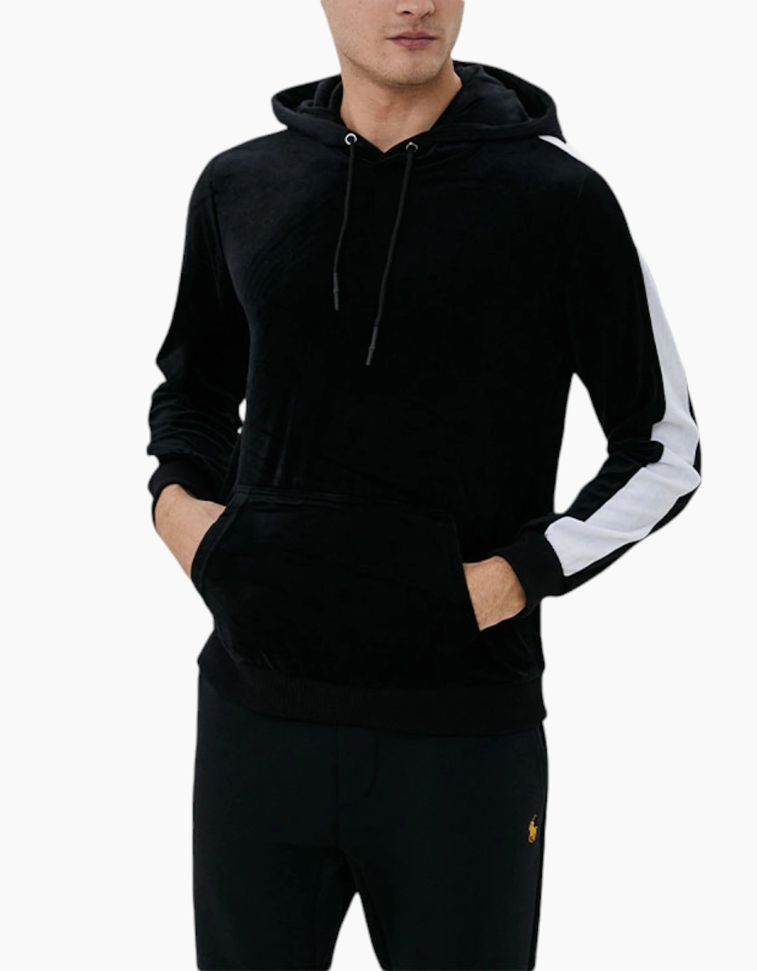 Brave Soul Men's BRAVE SOUL Mens Hoodies Long Sleeve Pullover Velvet Black Tops Hooded Sweatshirt