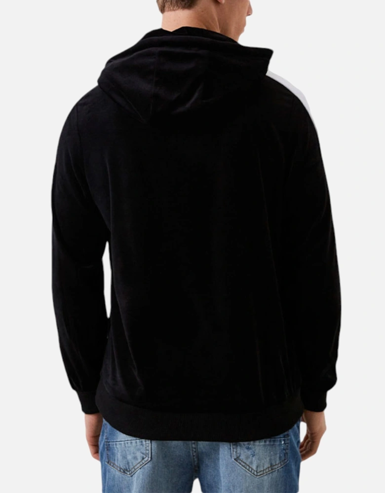 Mens Hoodies Long Sleeve Pullover Velvet Black Tops Hooded Sweatshirt