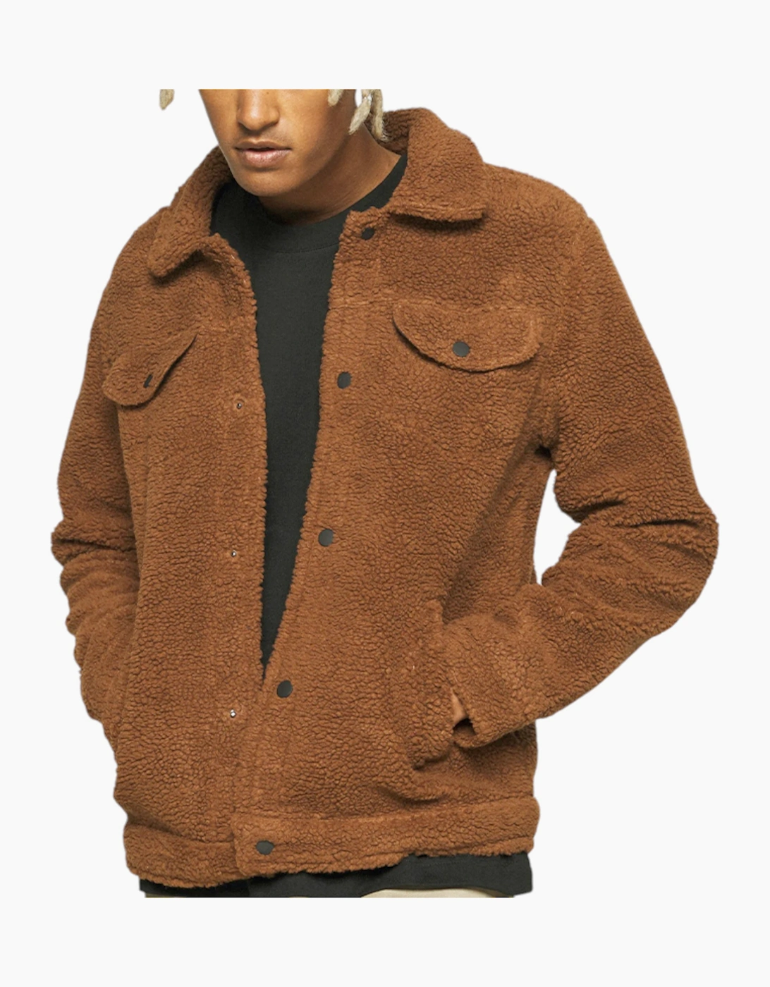 Men's BRAVE SOUL Mens Quilted Jackets Regular Fit Classic Button Down Warm Winter Coat - Brown - Size: 38/Regular