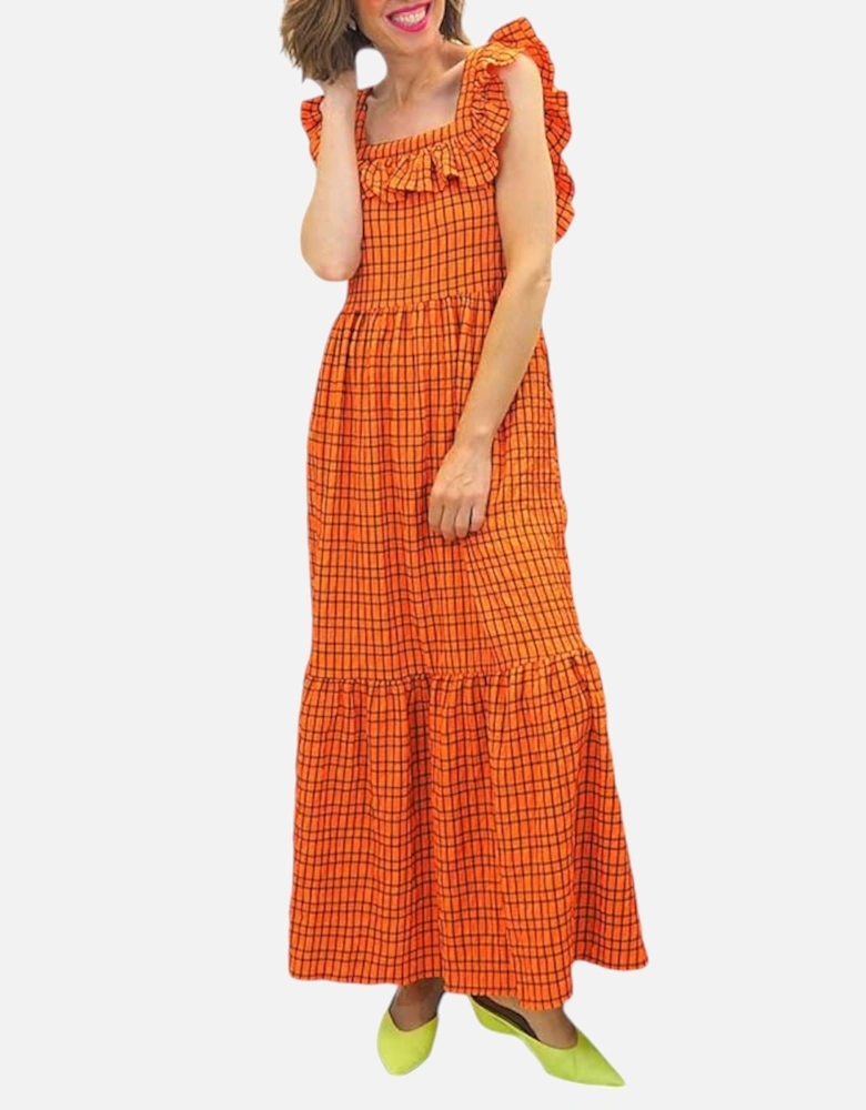 BRAVE SOUL CARLA Women Long Dress Checked Summer Holiday Ladies Beach Maxi Dress