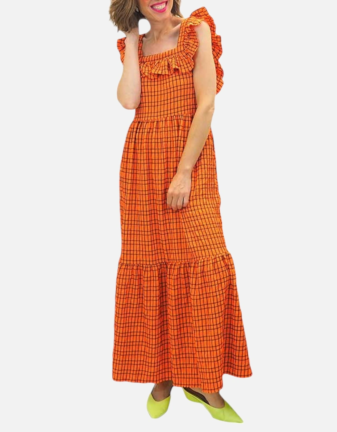 BRAVE SOUL CARLA Women Long Dress Checked Summer Holiday Ladies Beach Maxi Dress
