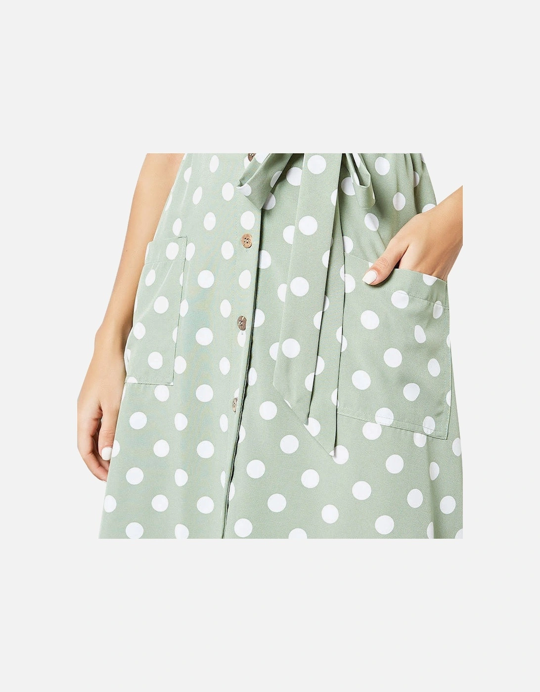 MORA Womens Midi Skirts Stretchy Ladies Polka Dot Print Casual Bottom