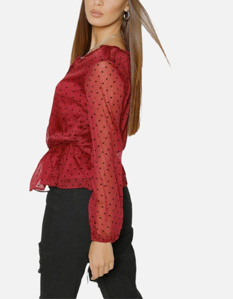 BRAVE SOUL HEART Womens Tops Long Sleeve V Neck Ladies Ruffle Casual Blouse Tee