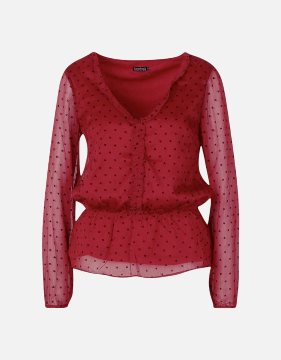 BRAVE SOUL HEART Womens Tops Long Sleeve V Neck Ladies Ruffle Casual Blouse Tee