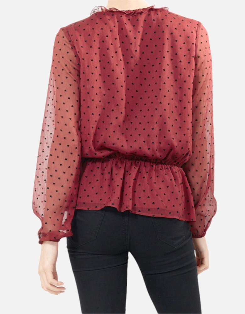 BRAVE SOUL HEART Womens Tops Long Sleeve V Neck Ladies Ruffle Casual Blouse Tee