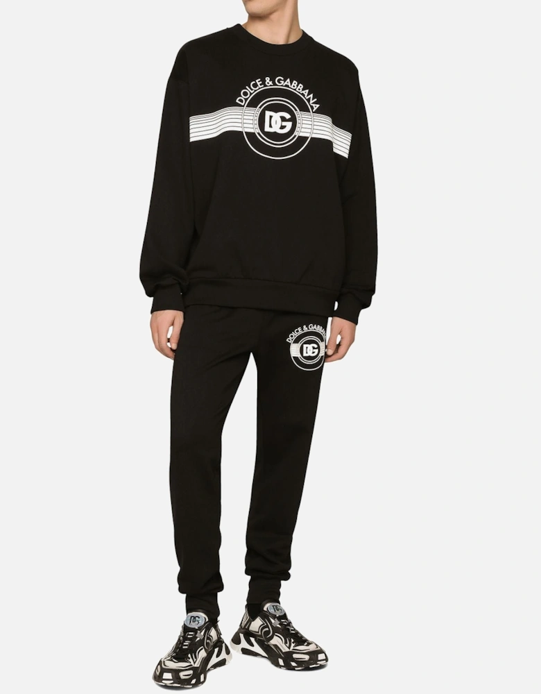 Jersey DG Logo Print Black Sweatshirt