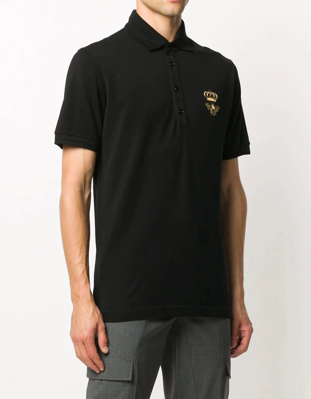 Men's Embroidery Piquet Polo Black