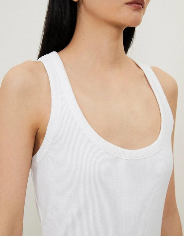 Compact Jersey Rib Racer Crop Top