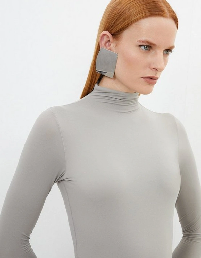 Contour Jersey High Neck Long Sleeve Bodysuit