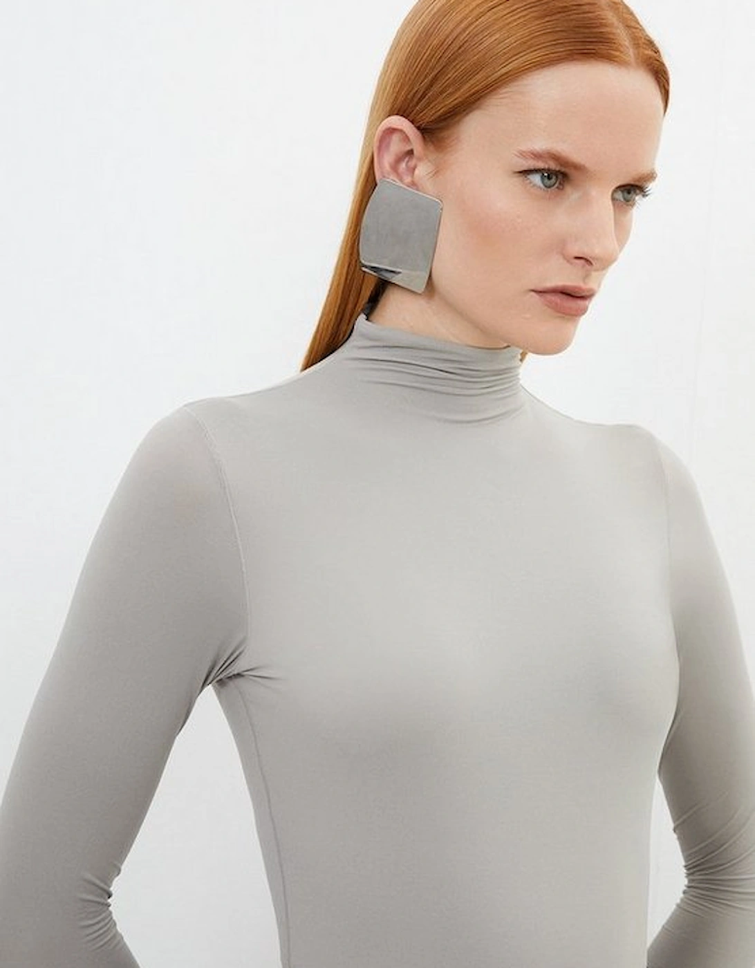Contour Jersey High Neck Long Sleeve Bodysuit