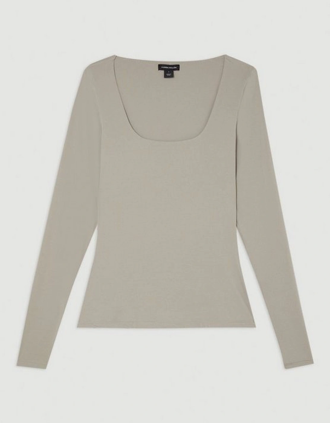 Contour Jersey Square Neck Long Sleeve Top