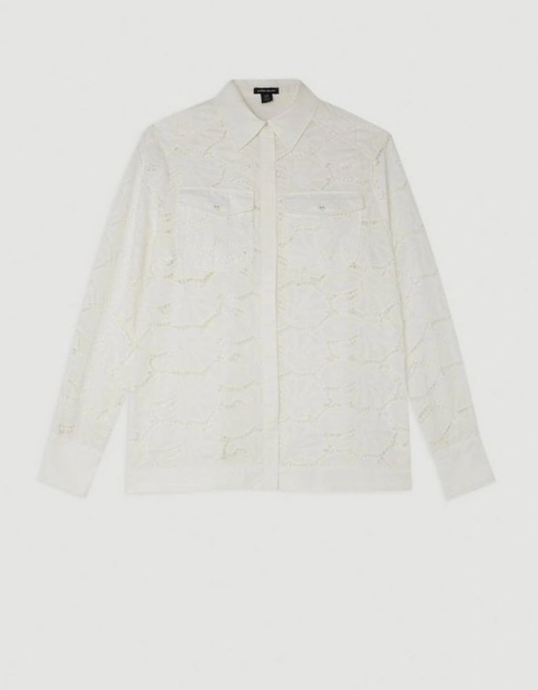 Cotton Cutwork Woven Shirt