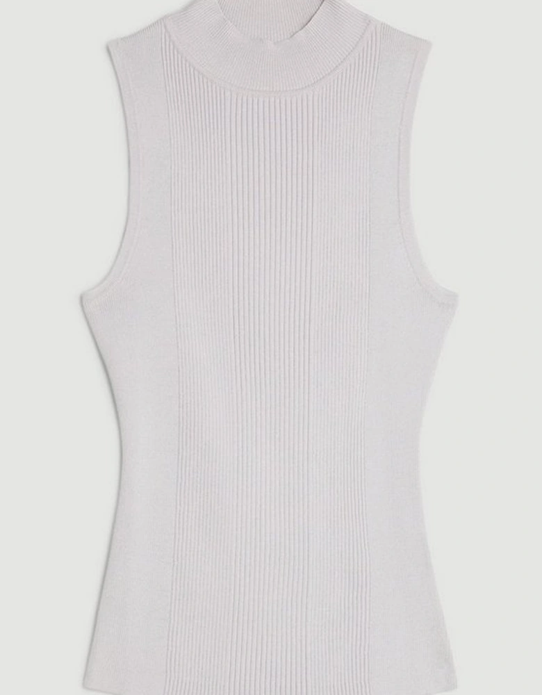 Viscose Blend Rib Knit Vest