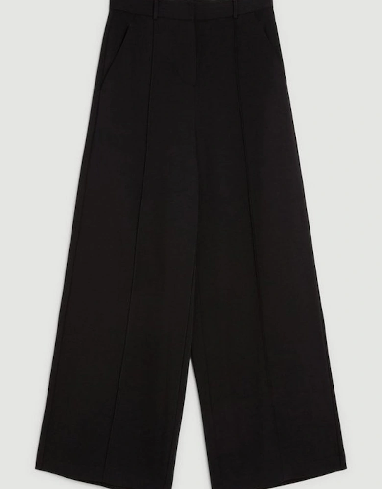 Premium Woven Viscose Crepe Wide Leg Trouser