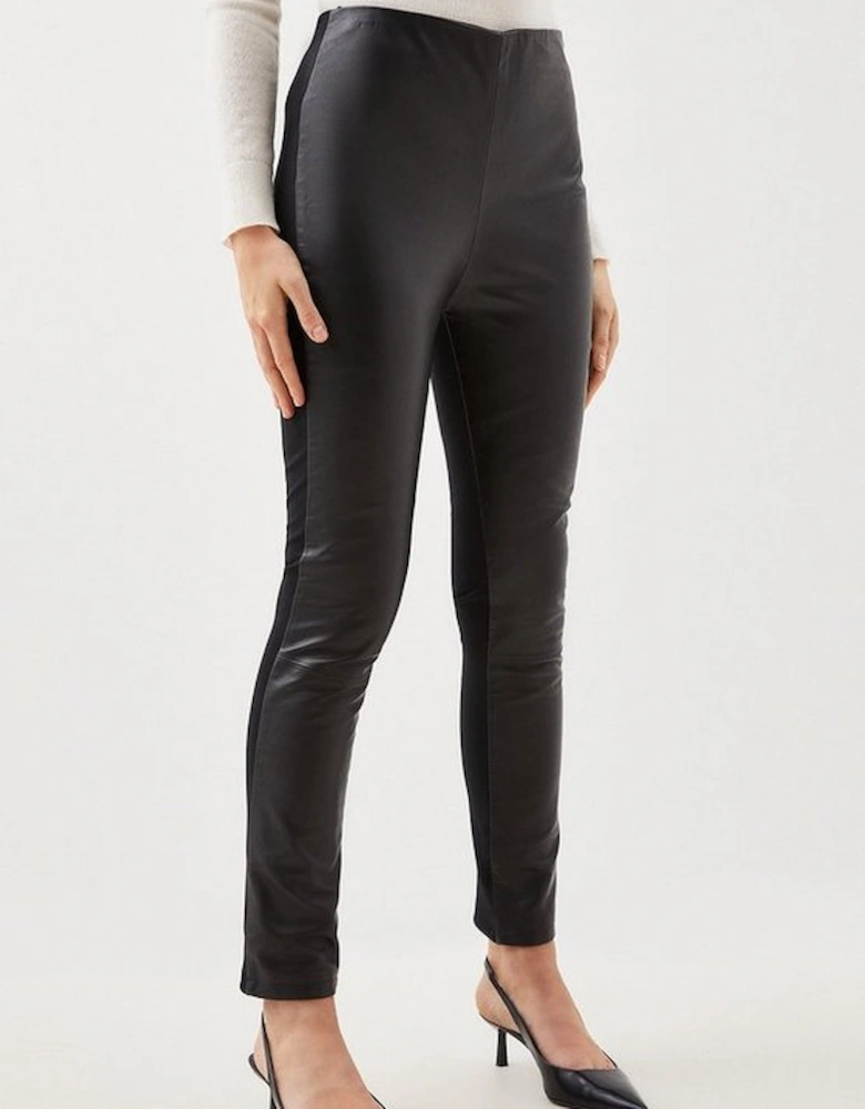 Faux Leather And Ponte Legging