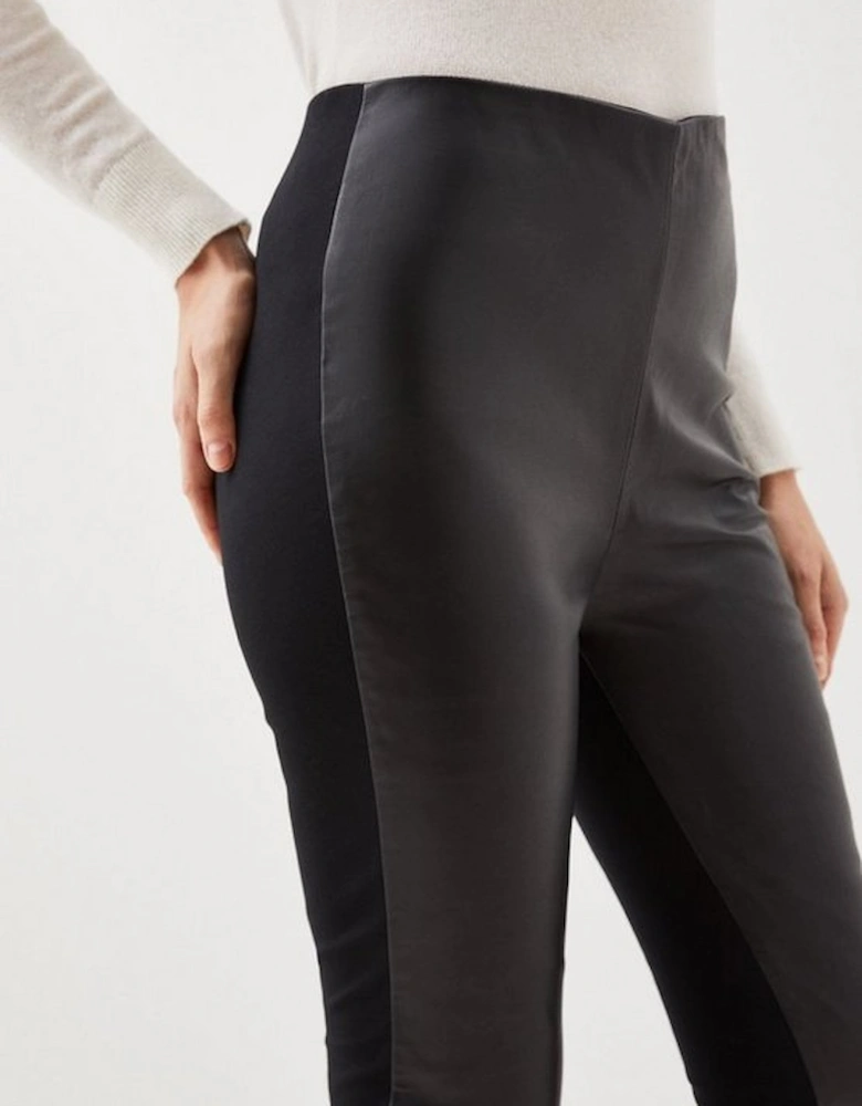 Faux Leather And Ponte Legging