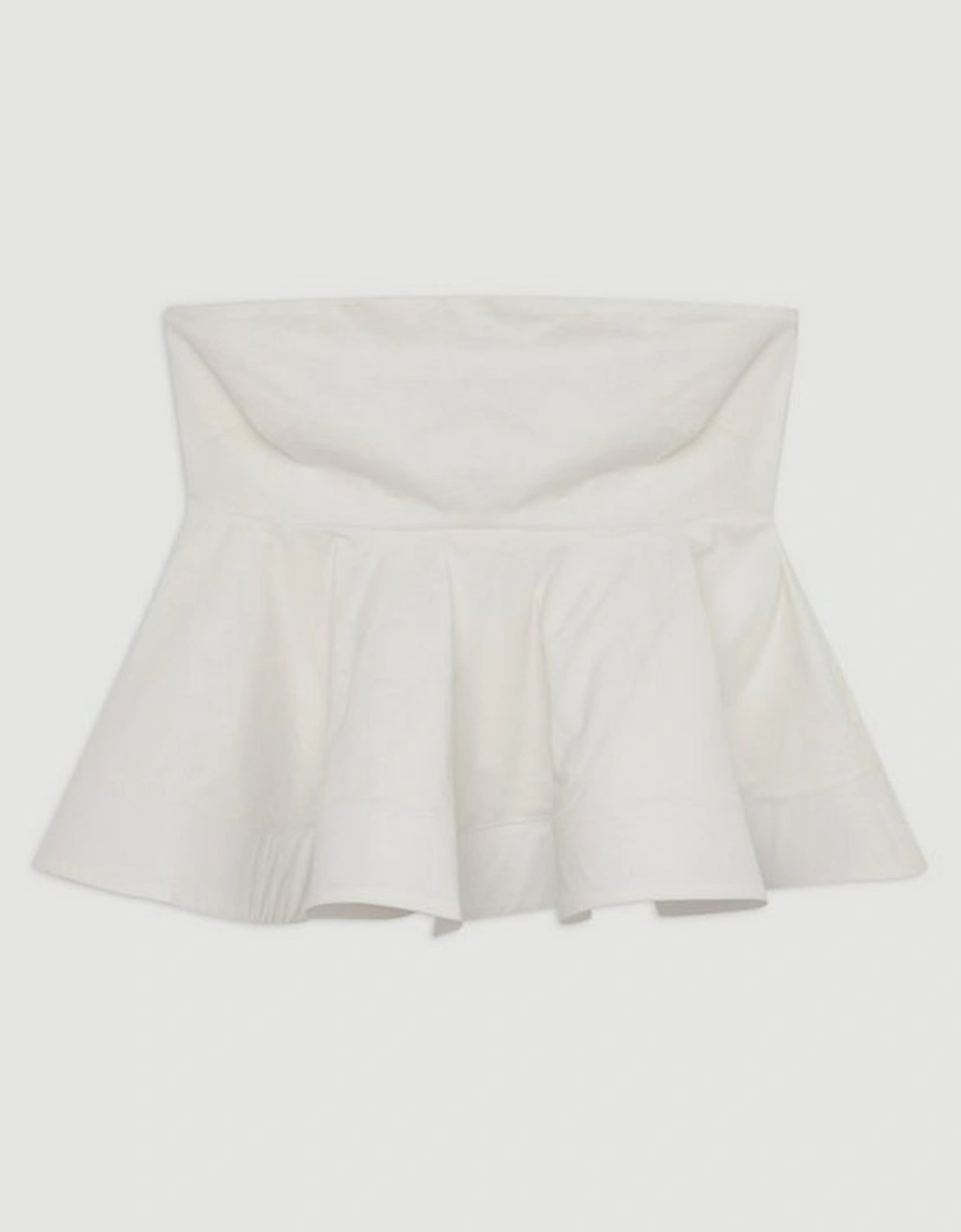 Ruffle Hem Ponte And Cotton Jersey Bandeau Top