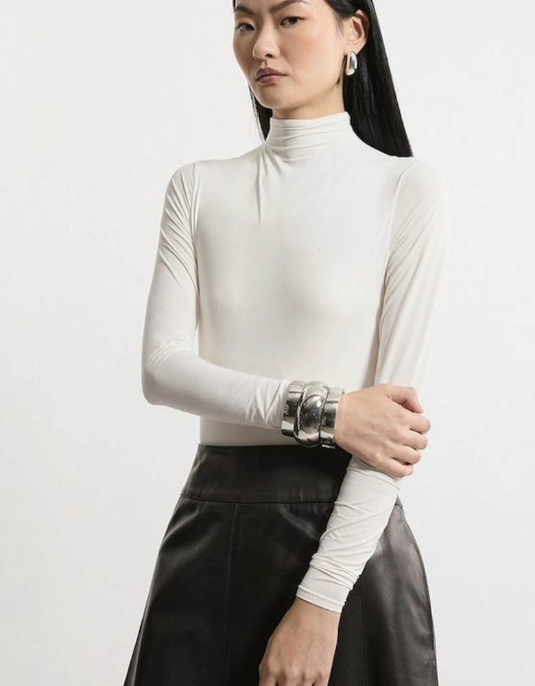 Contour Jersey High Neck Long Sleeve Bodysuit