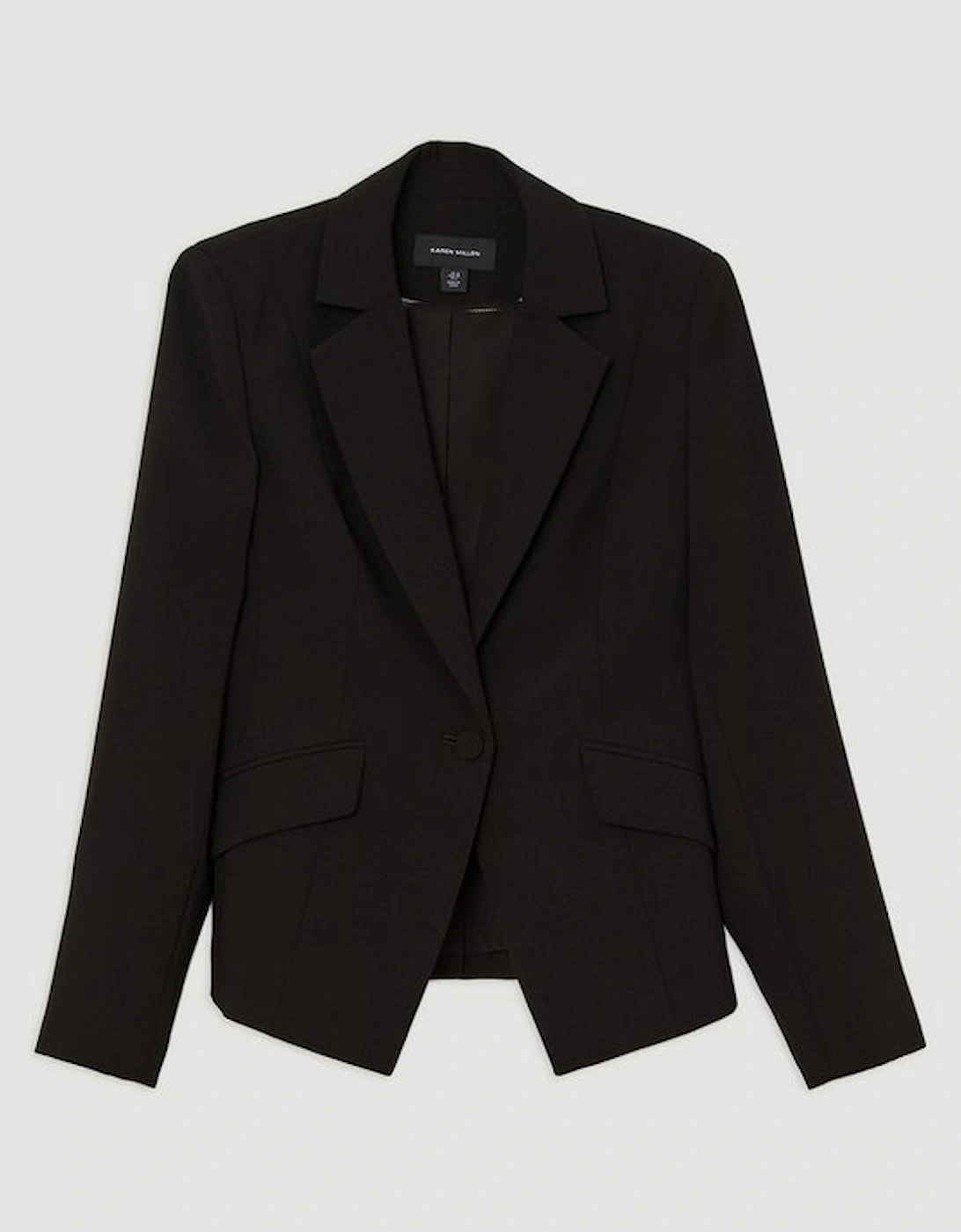 Tailored Crepe Single Breasted Blazer Jacket