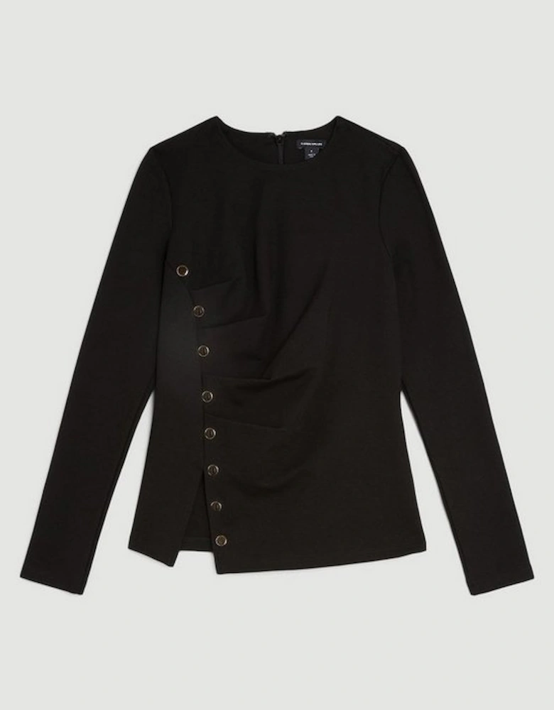 Ponte Tuck Long Sleeve Top