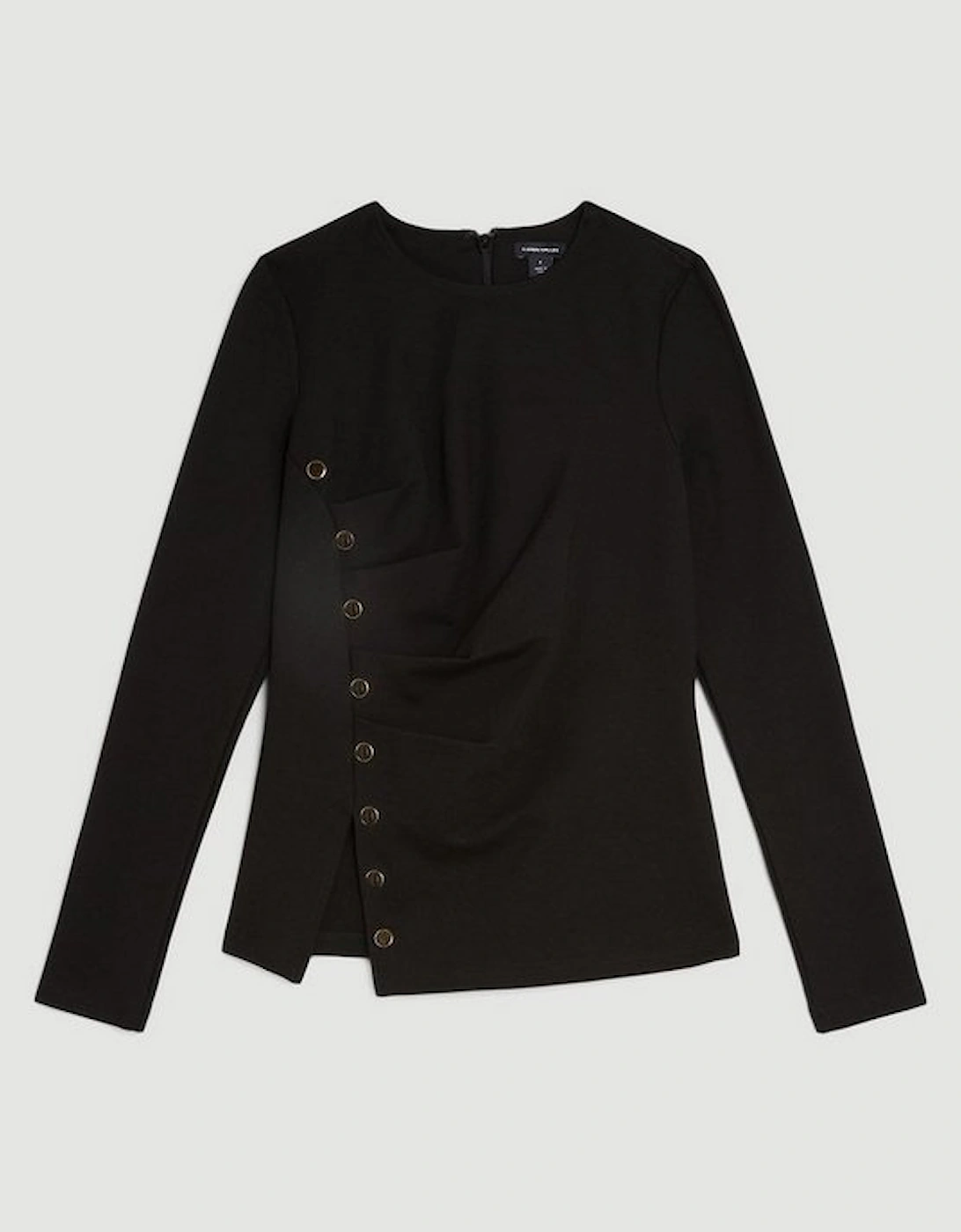 Ponte Tuck Long Sleeve Top