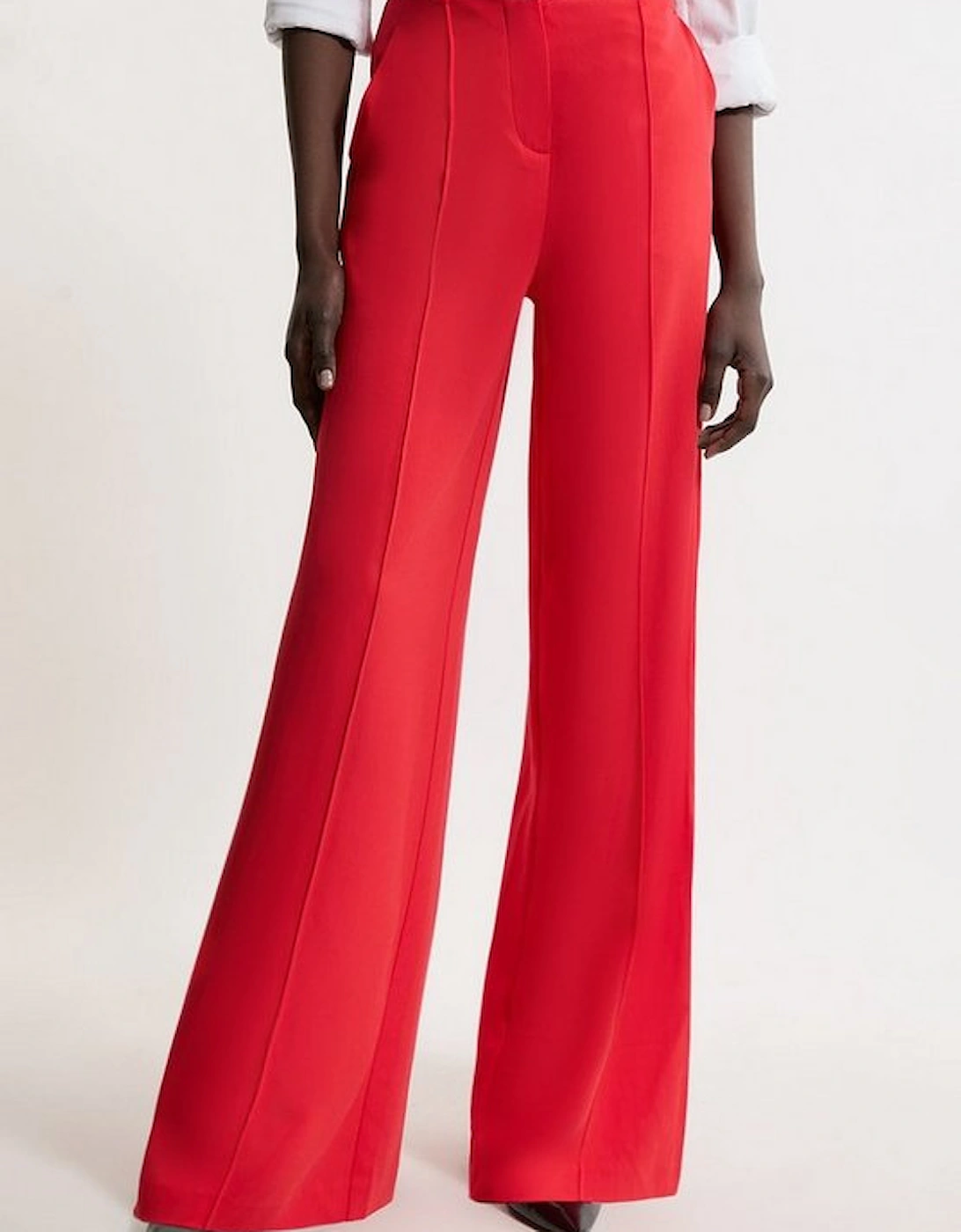 Premium Woven Viscose Crepe Wide Leg Trouser