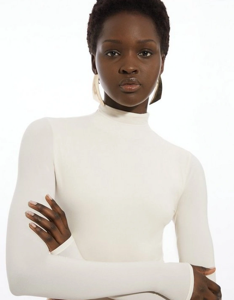 Contour Jersey High Neck Long Sleeve Bodysuit