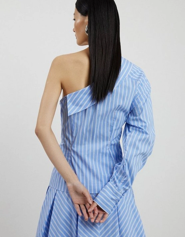 Cotton Poplin Woven One Sleeve Shirt