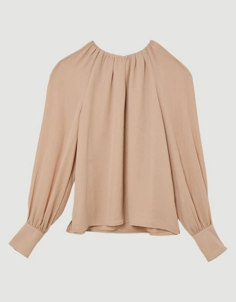 Georgette Balloon Sleeve Woven Blouse