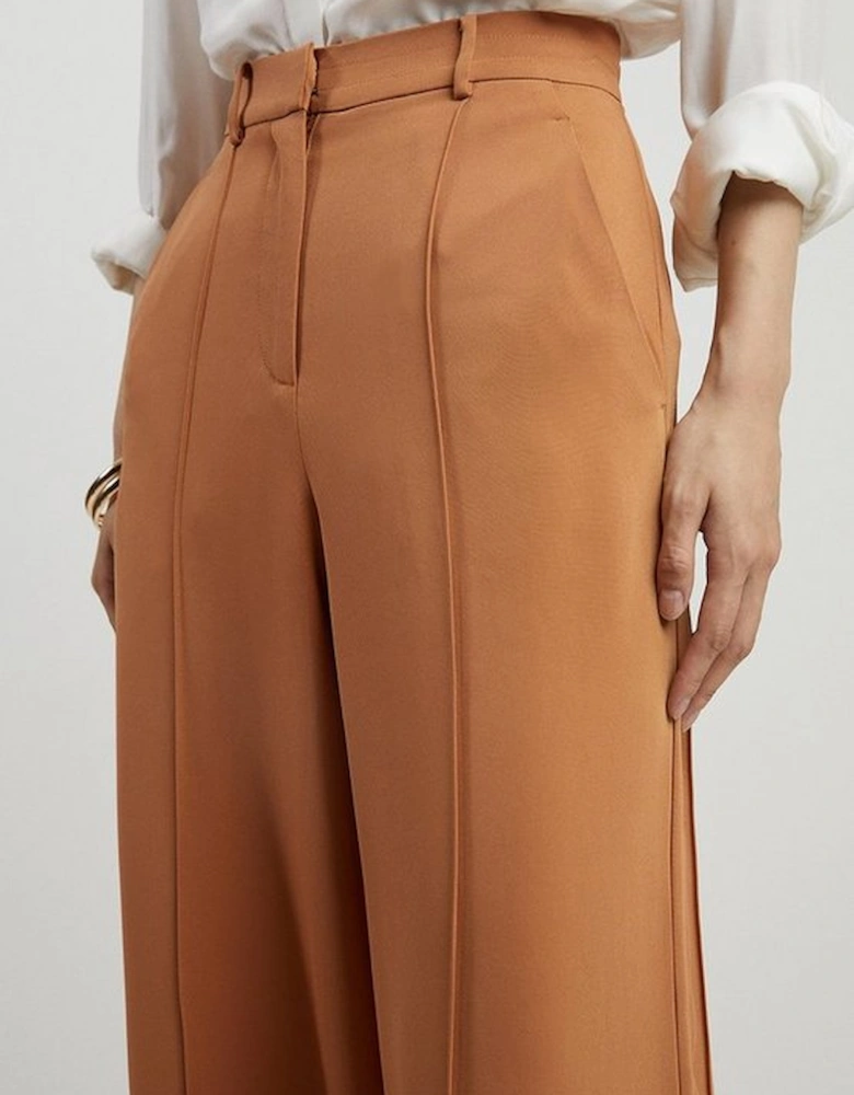 Premium Woven Viscose Crepe Wide Leg Trouser