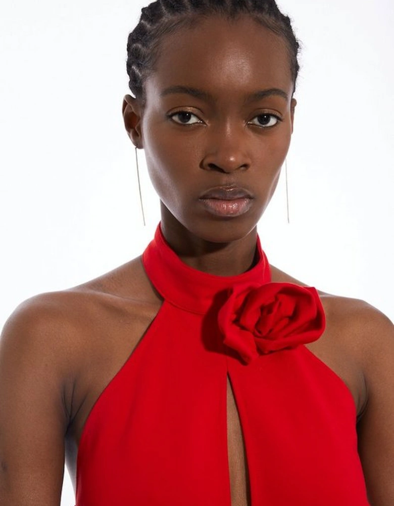 Tall Rosette Ponte Jersey Keyhole Bodysuit