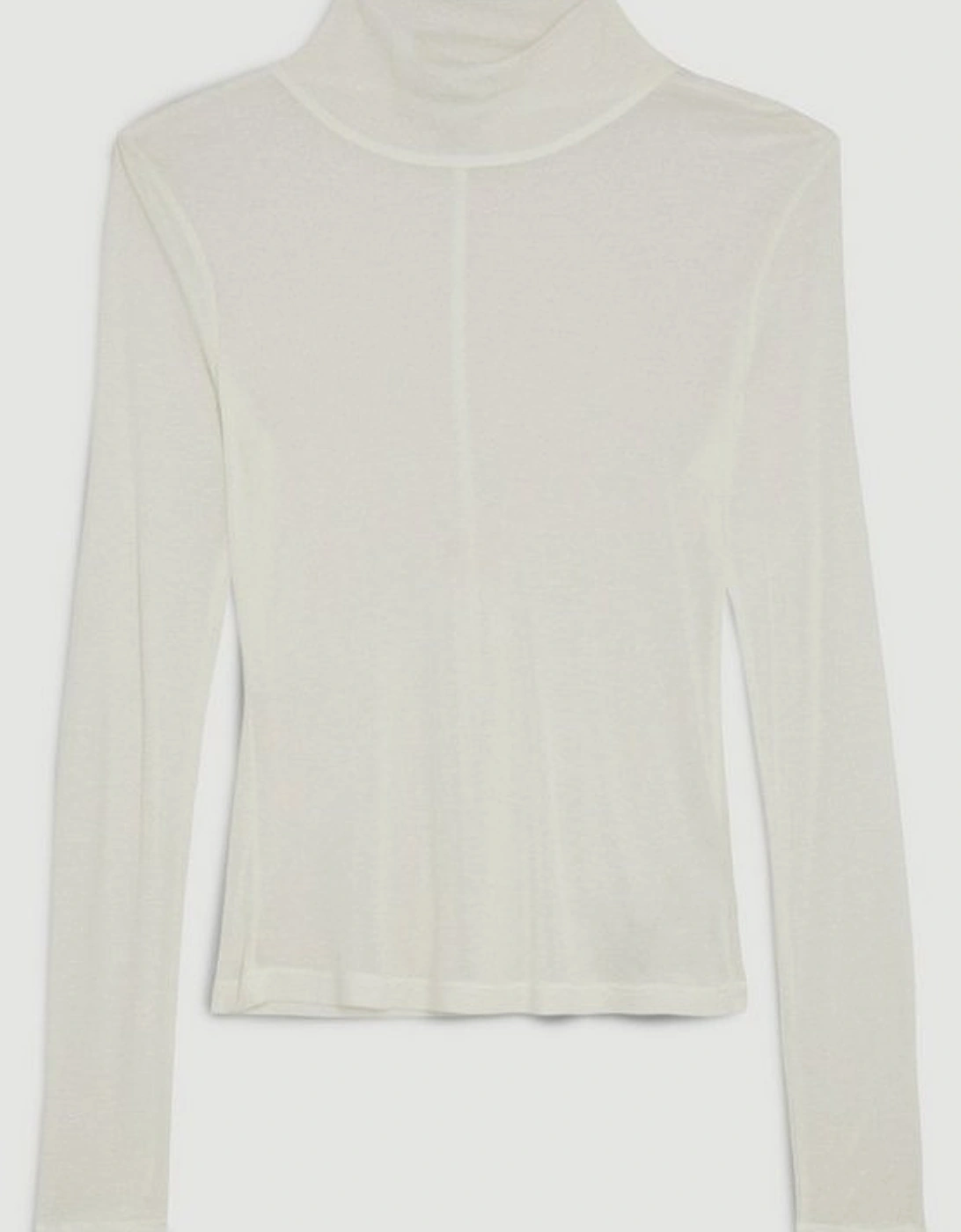 Premium Jersey Wool Blend High Neck Sleeve Top