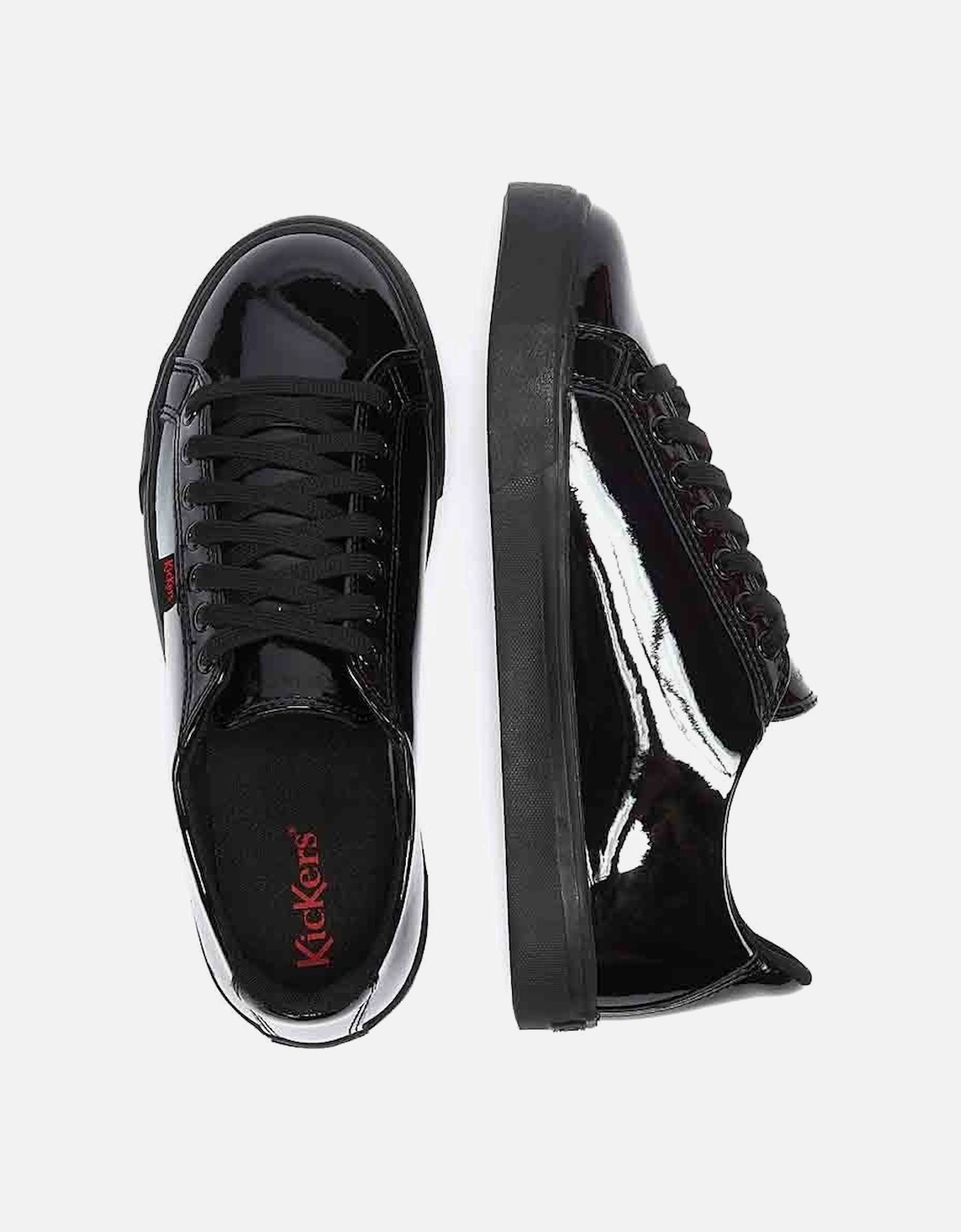 Tovni Lacer Youth Black Patent Shoes