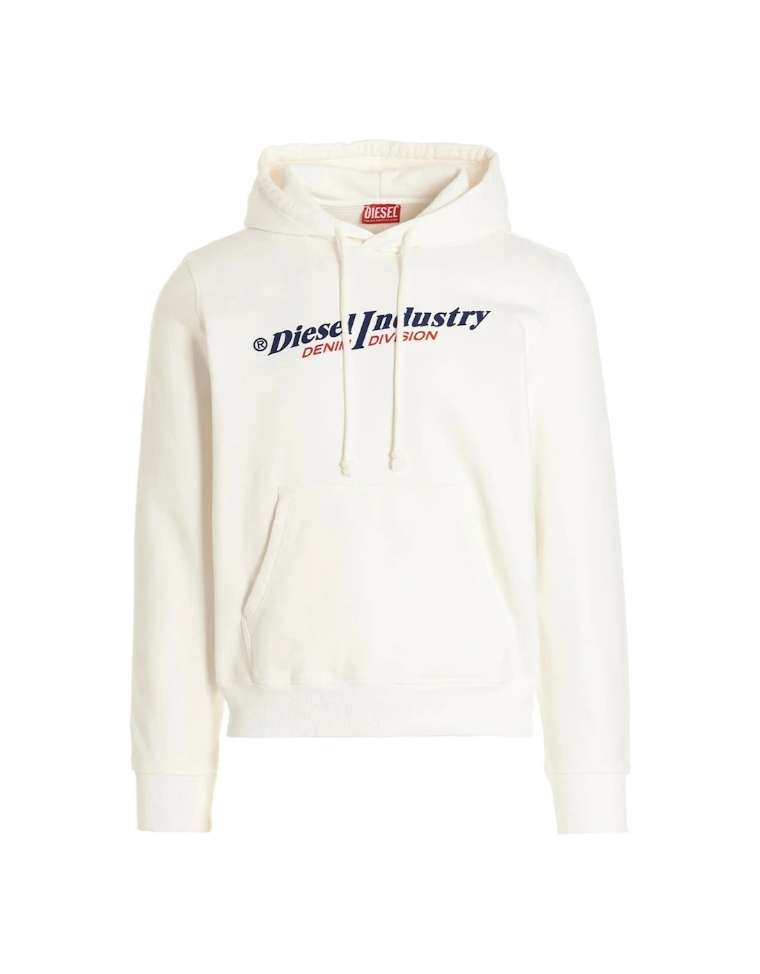 Diesel Men's White Industry Denim Division Design Hoodie - : 40/Regular L