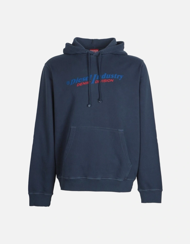 Industry Denim Division Logo Navy Blue Hoodie