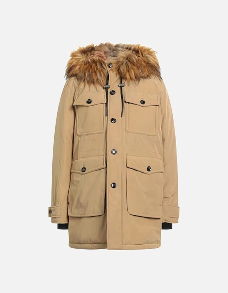 Beige Hooded Winter Jacket