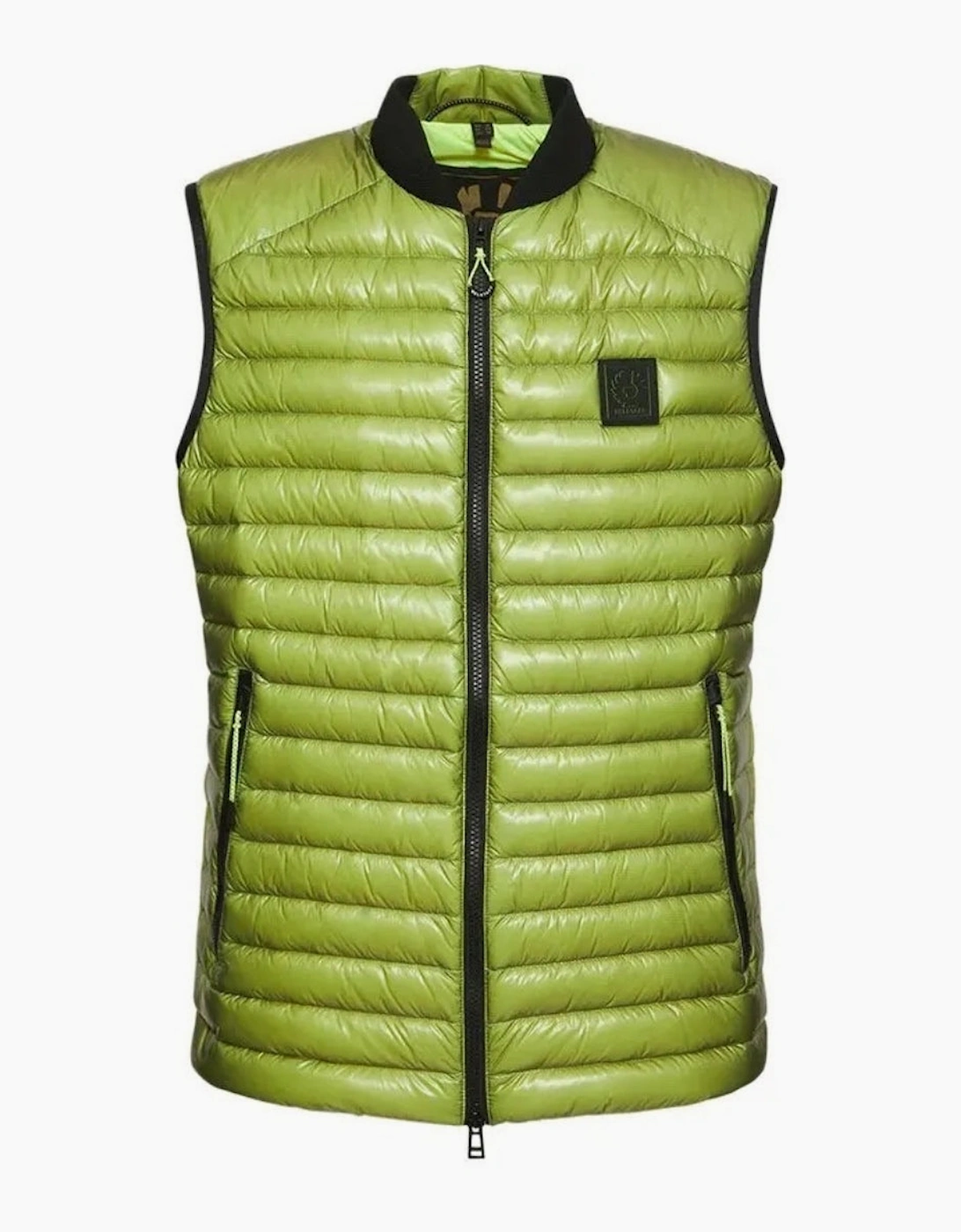 Men's Belstaff Airframe Neon Yellow Shiny Gilet Down Filled Jacket - Tan - Size: 38/Regular