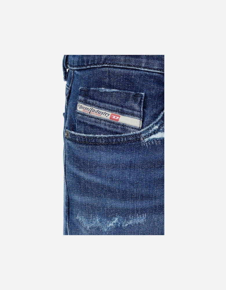 D-Strukt Blue Destroyed Reinforced Denim Jeans