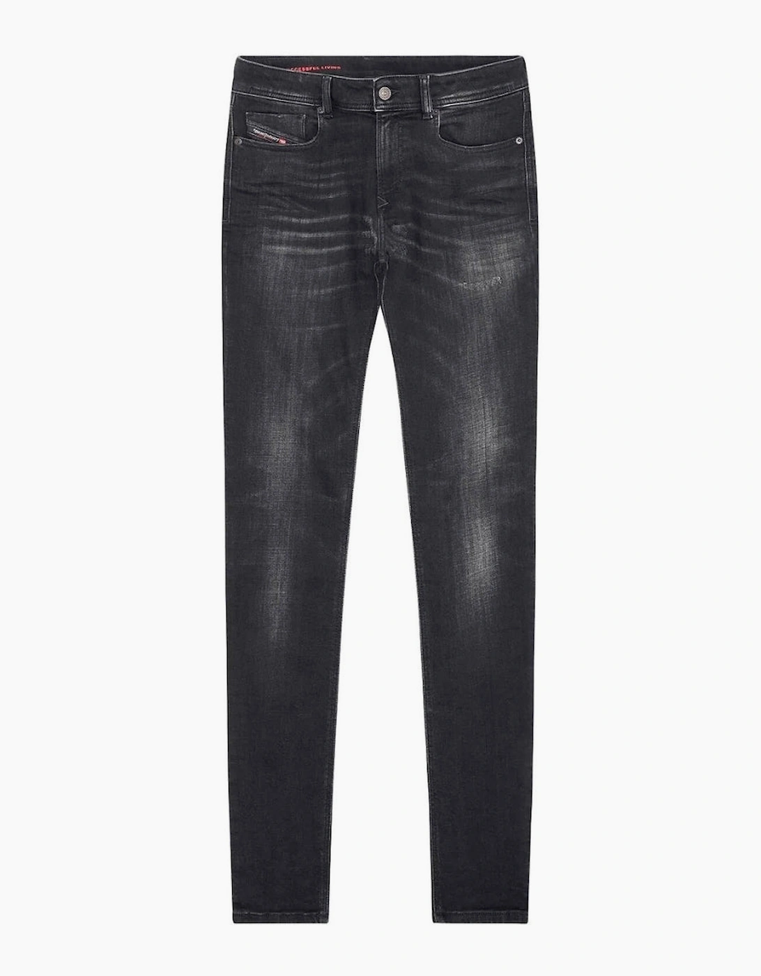 Diesel Men's Black Sleenker Destroyed Reinforced Denim Skinny Jeans  34/32 Size W34 / 32L