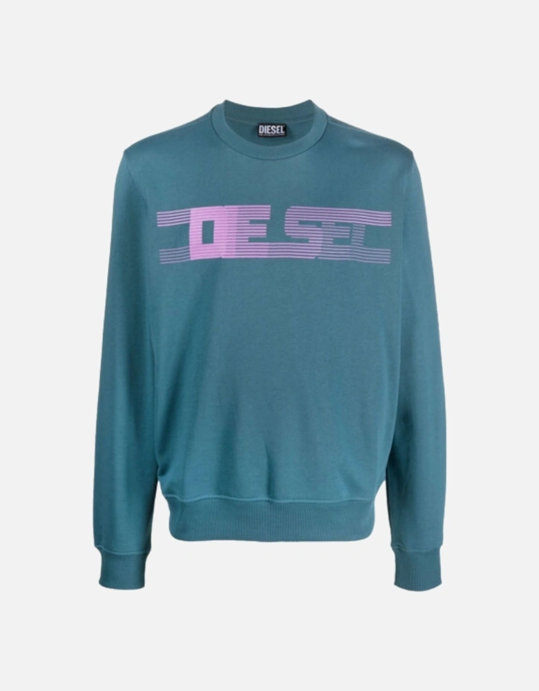 Striped Logo Blue Sweatshirt