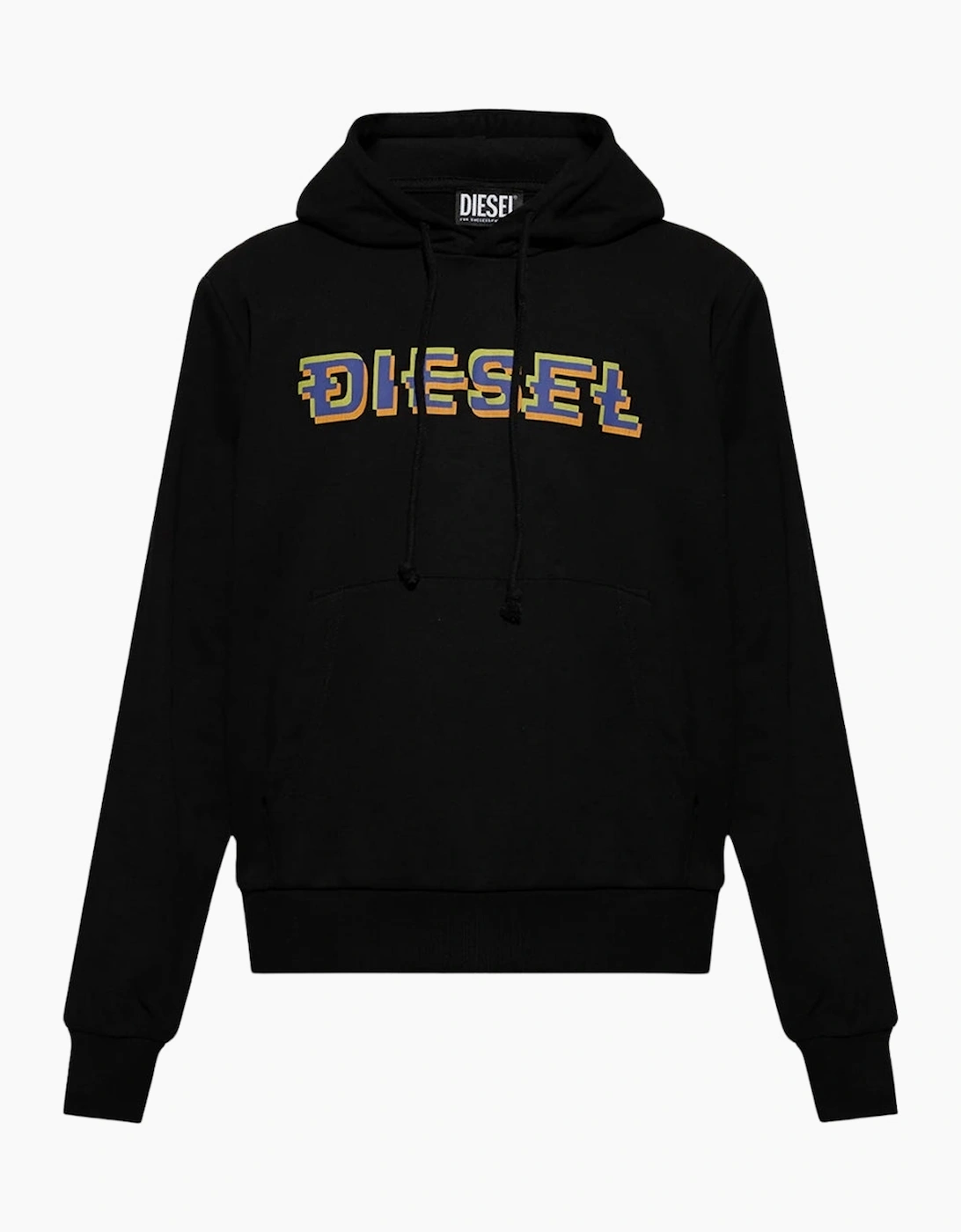 Diesel Men's Black Pixel Logo Hoodie - Size 42