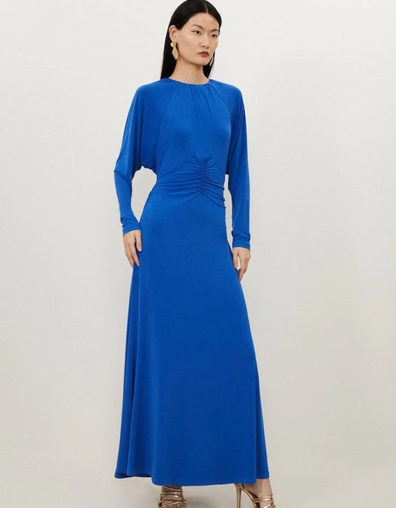 Jersey Crepe Batwing Maxi Dress