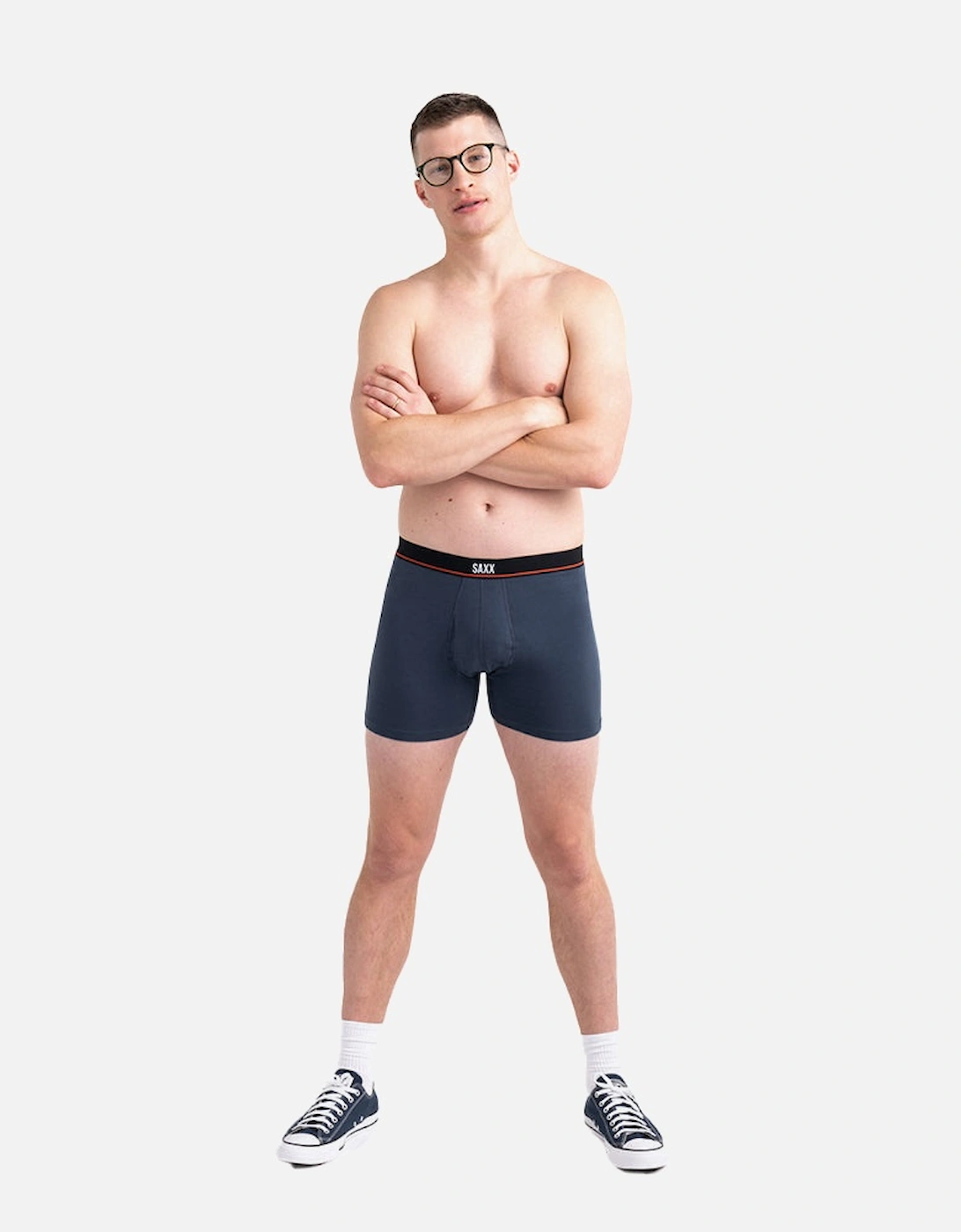 2-Pack Non-Stop Stretch Cotton Boxer Briefs, Navy/Black