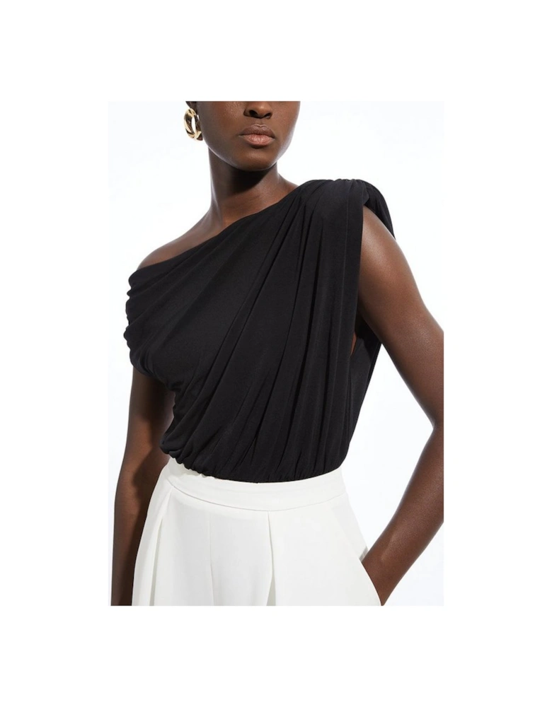 Jersey Crepe Asymmetric Bodysuit