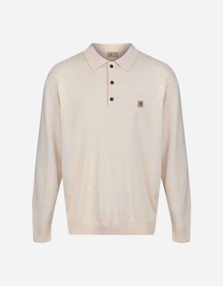 Francesco Long Sleeve Men's Polo Shirt | Cream