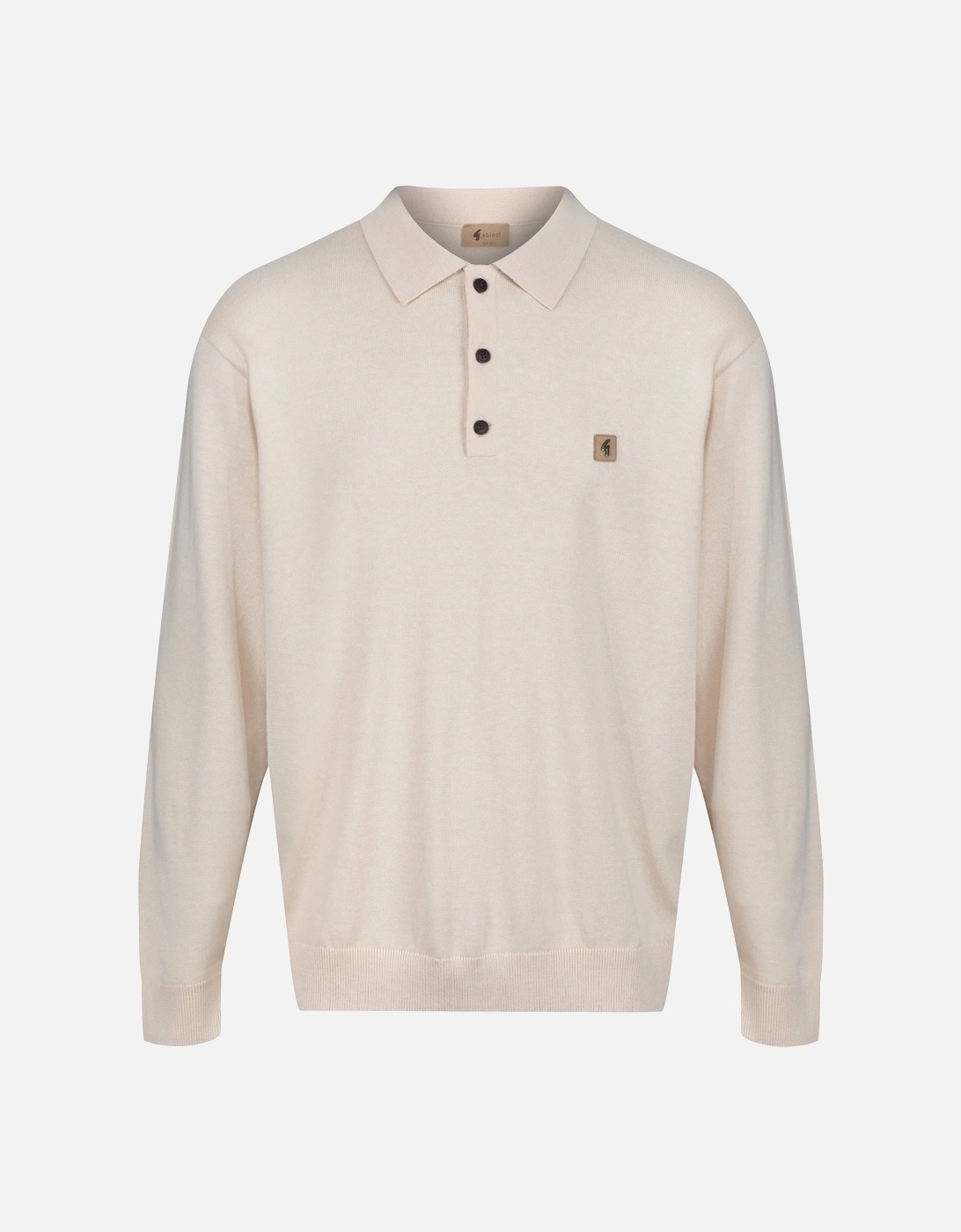 Francesco Long Sleeve Men's Polo Shirt | Cream, 4 of 3