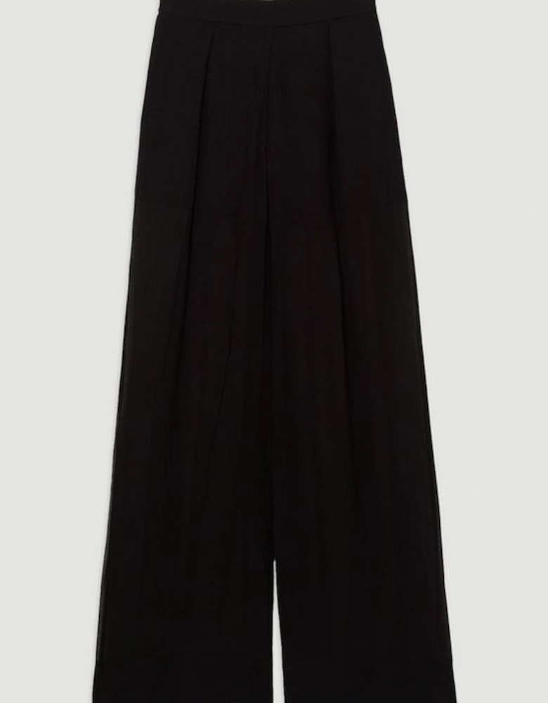 Viscose Georgette Woven Wide Leg Trouser