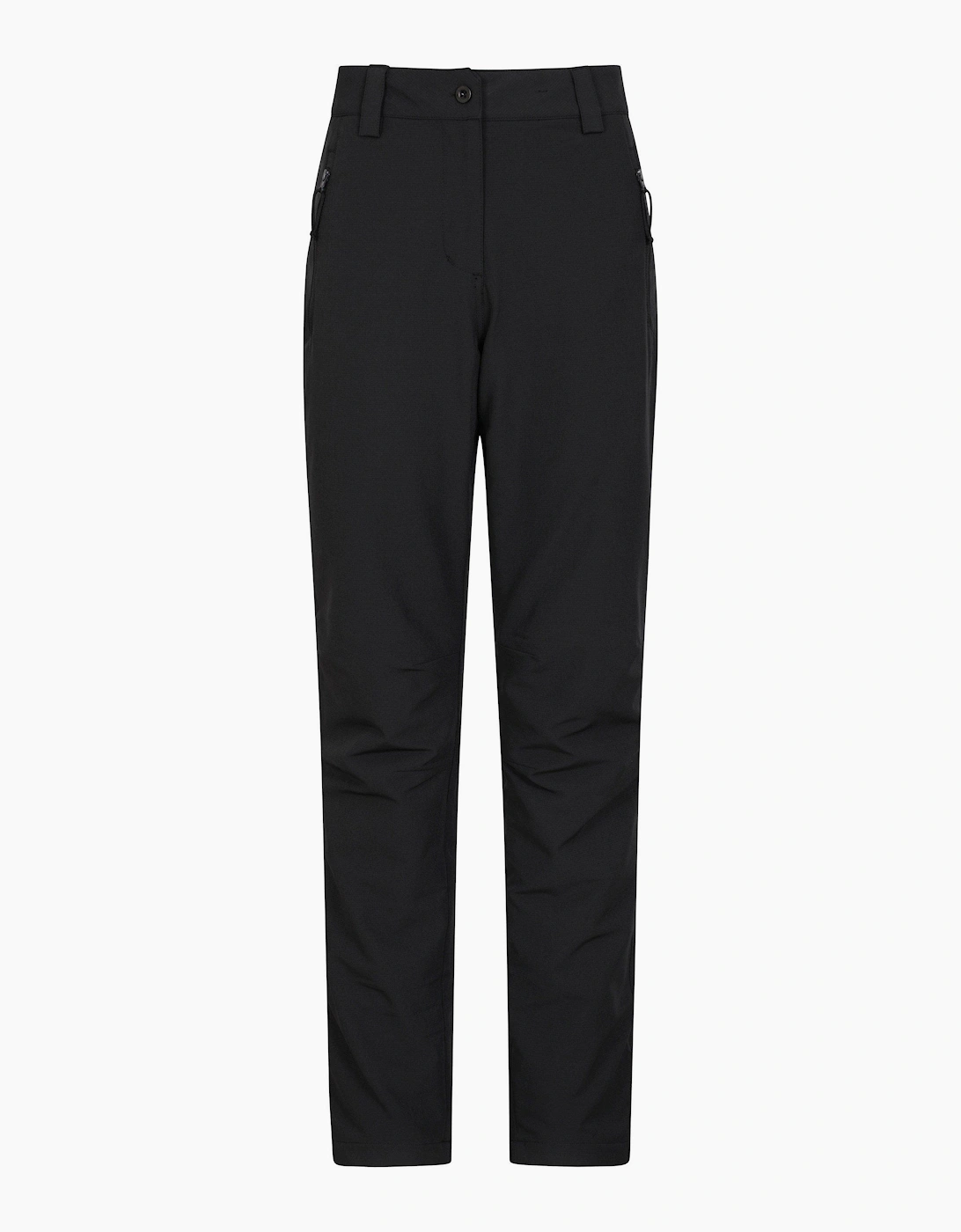 Mountain Warehouse Women's Black / Arctic Ii Stretch Fleece Lined Regular Trousers - Size 10 UK